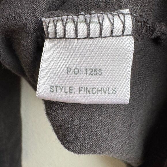 Jungmaven Finch Relaxed Washed Black Gray Hemp Long Sleeve V Neck Top Size XL - Picture 6 of 6